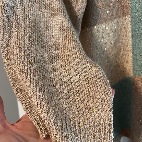 Alfred Dunner Women's Colorblock Sweater - Blue and Tan - Picture 4 of 5